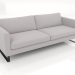 3d model 3-seater sofa (metal legs, fabric) - preview