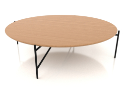 Low table d120 with a wooden table top