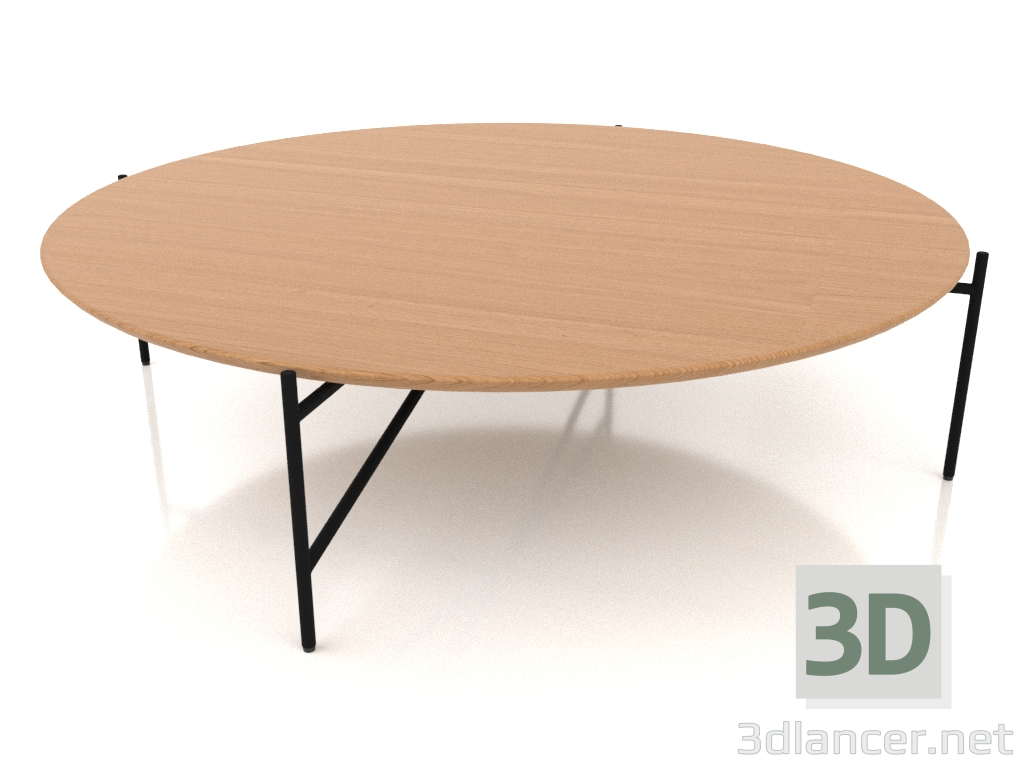 3d модель Стол низкий d120 с деревянной столешницей. – превью