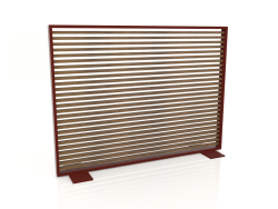 Partition made of artificial wood and aluminum 150x110 (Teak, Wine red)