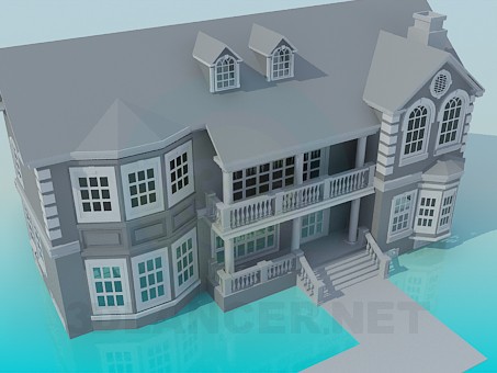 modèle 3D Maison 2 étages - preview