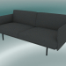 modello 3D Outline divano doppio (Hallingdal 166, Nero) - anteprima