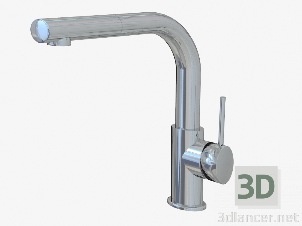 modello 3D Miscelatore per lavello con leva laterale (26023) - anteprima