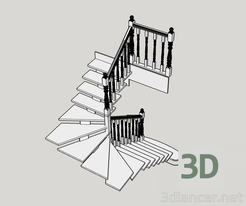 3d model Modelo de escalera - vista previa
