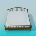 3d модель Широкая кровать – превью