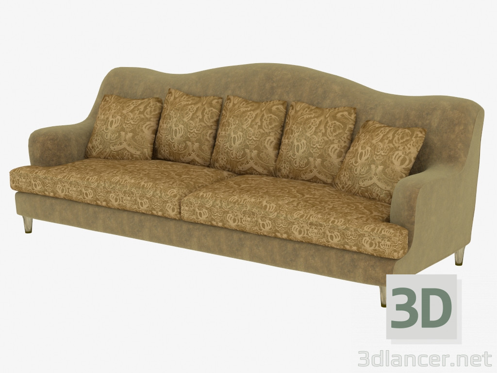 modèle 3D Canapé triple en style Art Déco Ginevra - preview
