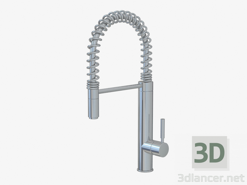 3d model Curved high mixer with detachable watering can (29801) - preview