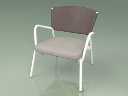 Armchair with soft seat 027 (Metal Milk, Batyline Brown)