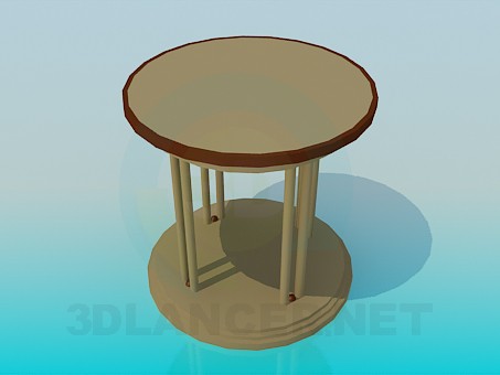 modèle 3D Table avec plateau rond - preview