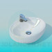 3D Modell Kleines Waschbecken mit Wasserhahn - Vorschau