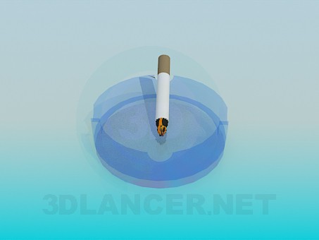 Modelo 3d Cinzeiro com cigarro - preview