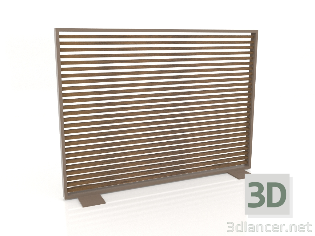 modèle 3D Cloison en bois artificiel et aluminium 150x110 (Teck, Bronze) - preview