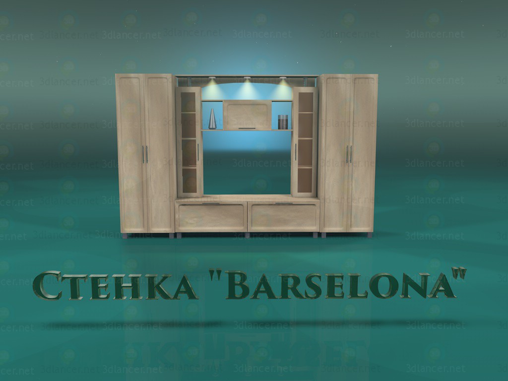 3d модель Стінка "Барселона" – превью