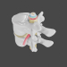 Hernia intervertebral en la columna lumbar. 3D modelo Compro - render