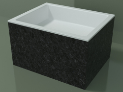 Countertop washbasin (01R132301, Nero Assoluto M03, L 60, P 48, H 36 cm)