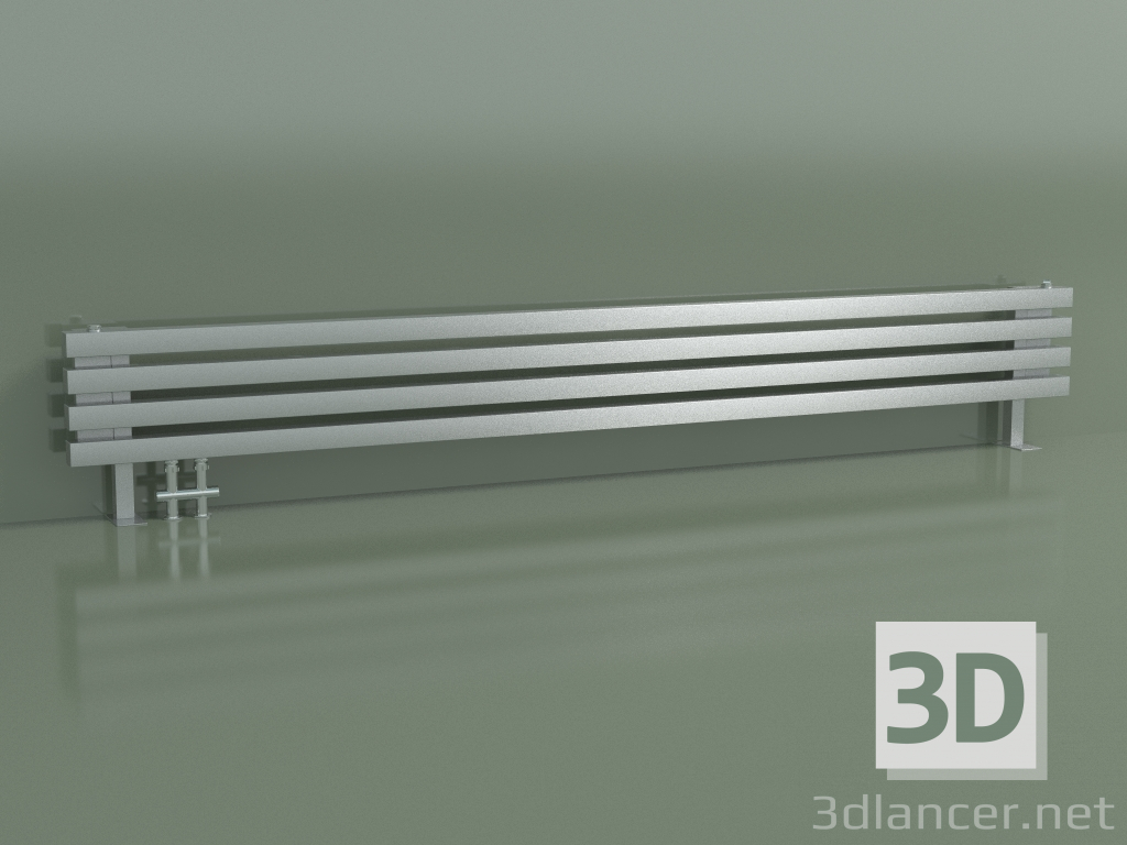 modello 3D Radiatore orizzontale RETTA (4 sezioni 2000 mm 40x40, technolac) - anteprima