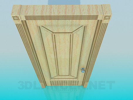 Modelo 3d Porta de madeira clara - preview