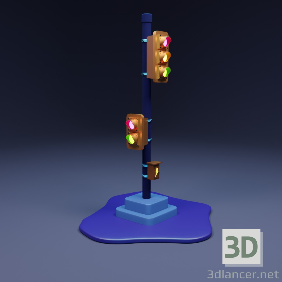 modello 3D Semaforo - anteprima