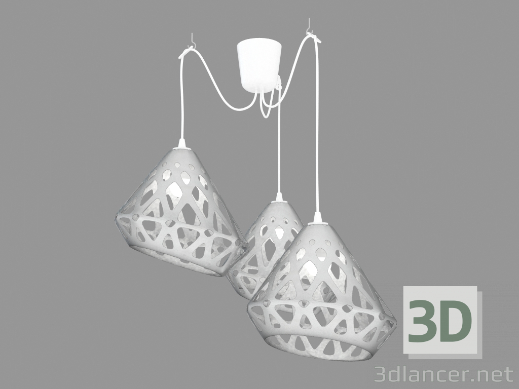 3 डी मॉडल लटकन लाइट (सफेद) - पूर्वावलोकन