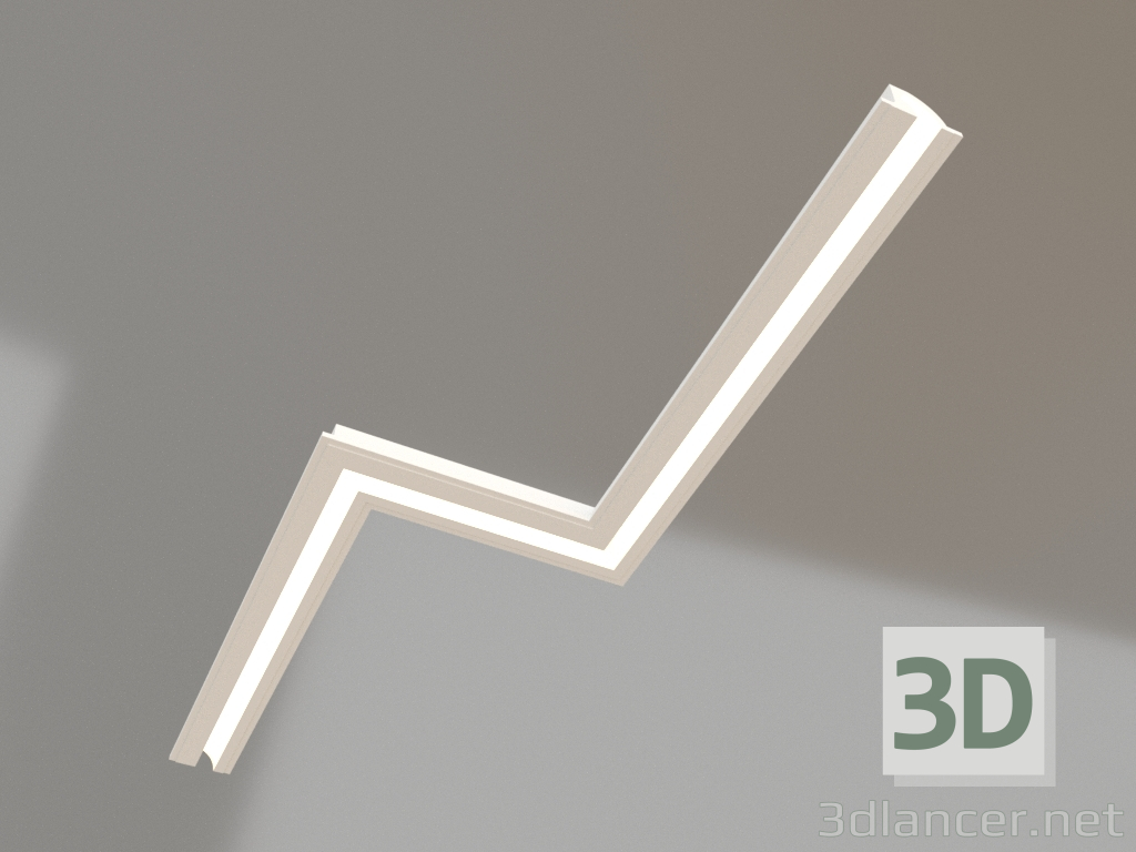 3d model Lámpara de techo empotrable de escayola LINE 013 (135x67) potencia lumínica 40 mm - vista previa