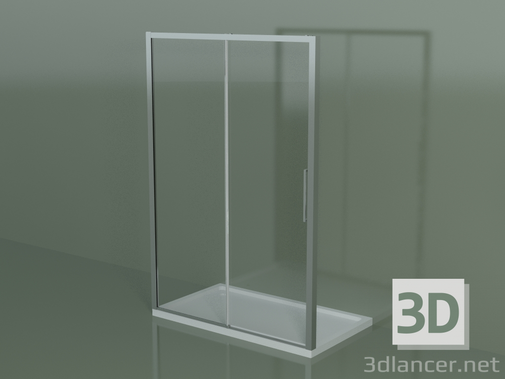3d model Sliding shower cubicle ZN 140, for a shower tray in a niche - preview