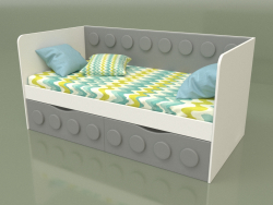 Canapé-lit pour enfants avec 2 tiroirs (Gris)