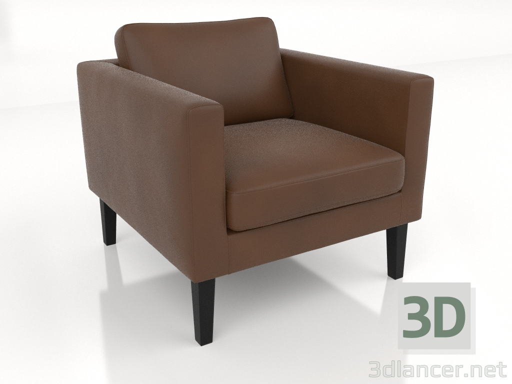 3d model Armchair (high legs, leather) - preview
