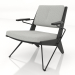 3d model Lounge chair with a metal frame (black oak) - preview
