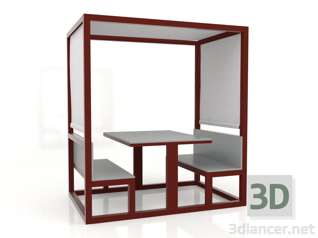 3 डी मॉडल लंच बॉक्स (वाइन रेड) - पूर्वावलोकन
