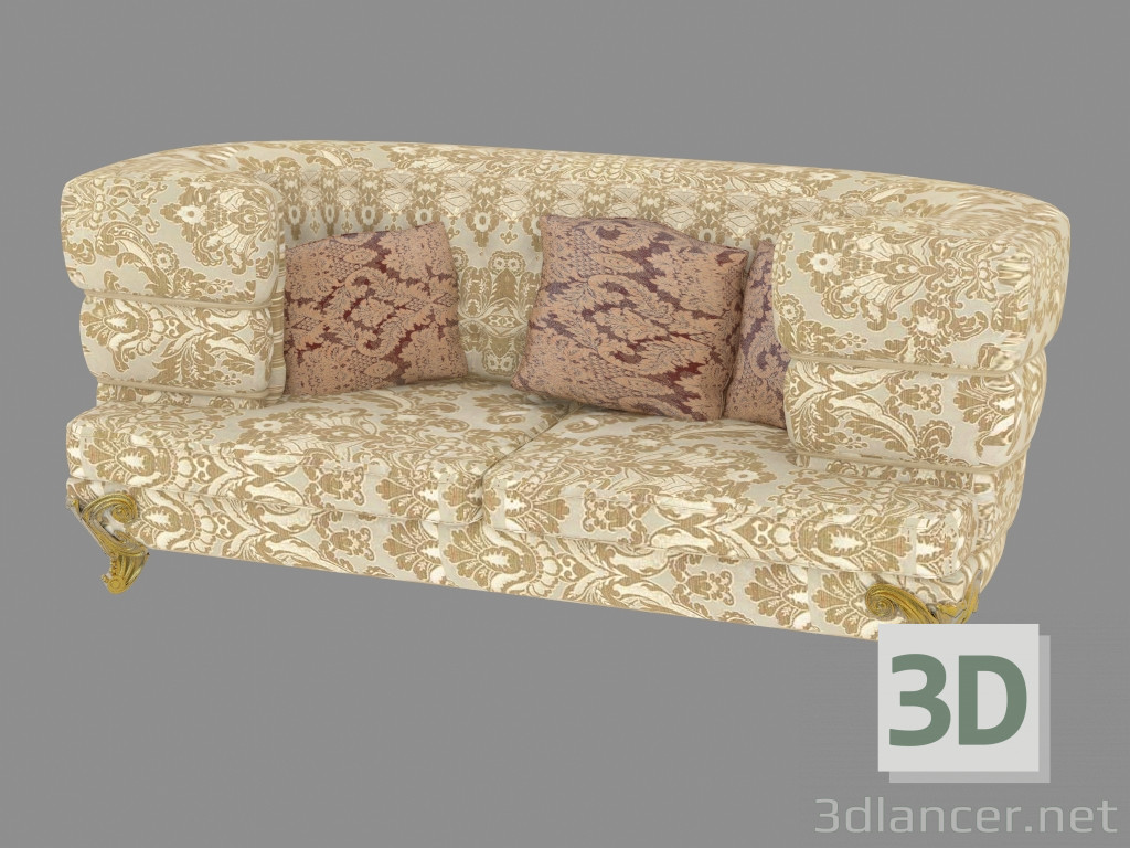 3D Modell Klassisches Doppel-Sofa (TC402) - Vorschau