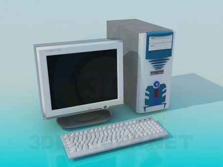 Modelo 3d PC antigo - preview