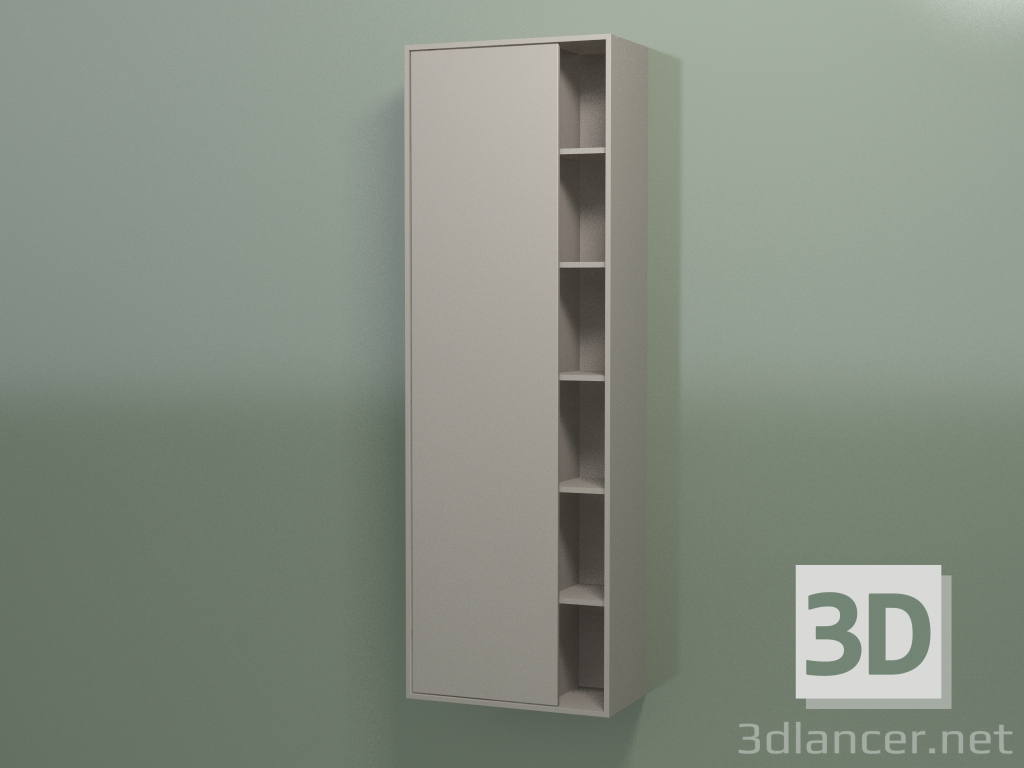 3D Modell Wandschrank mit 1 linken Tür (8CUCECS01, Ton C37, L 48, P 24, H 144 cm) - Vorschau