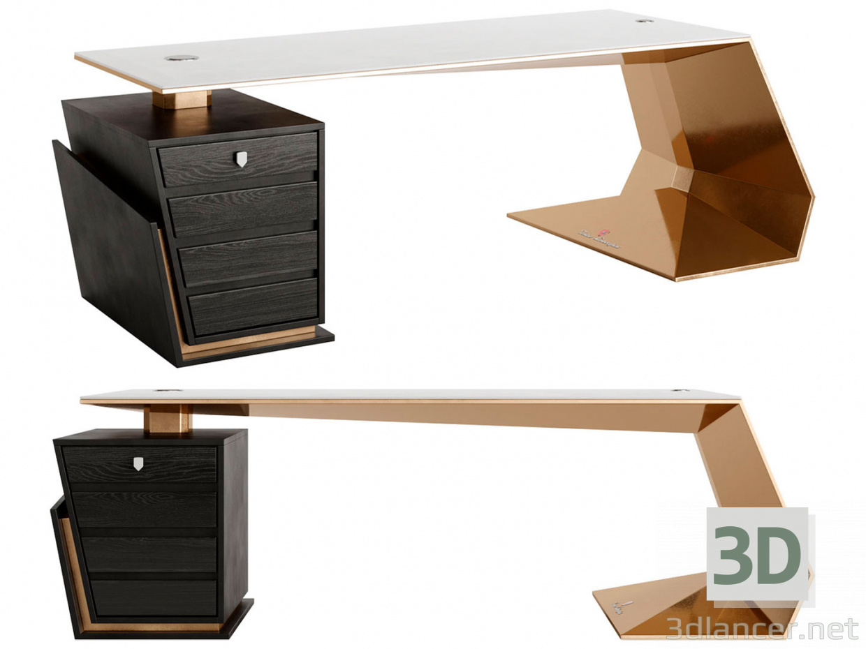 3d GT-GOLD Executive Desk by Tonino Lamborghini model buy - render