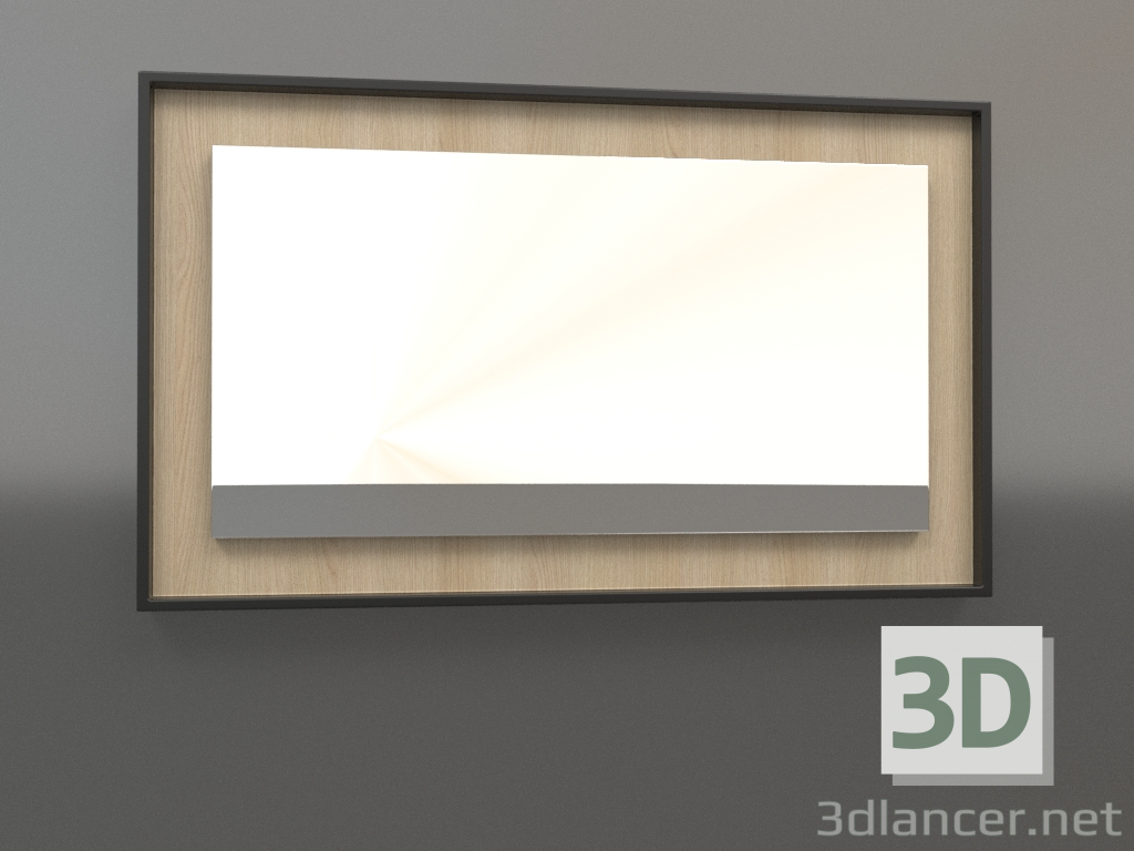 3D Modell Spiegel ZL 18 (750x450, Holz weiß, schwarz) - Vorschau