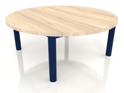 Coffee table D 90 (Night blue, Iroko wood)