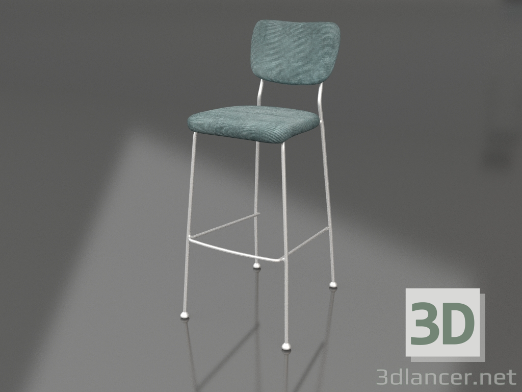 3D modeli Bar Taburesi Benson 75,5 cm (Gri-Mavi) - önizleme