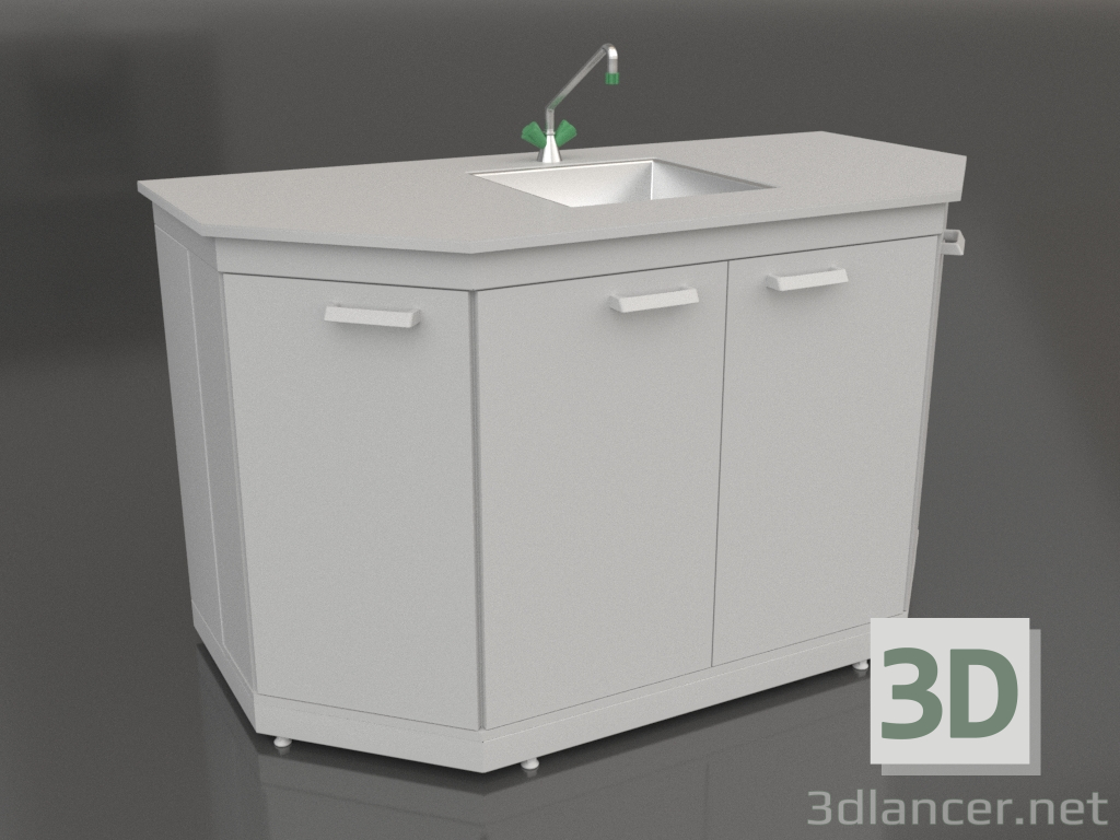 modello 3D Tavolo lavello terminale 1500 SMS-D truciolare - anteprima modello 3D Tavolo lavello terminale 1500 SMS-D truciolare - anteprima