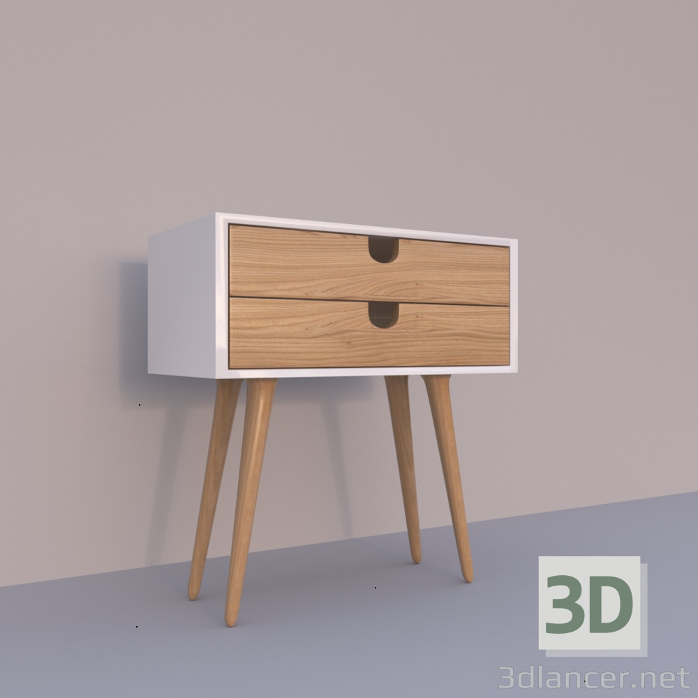 3d model White nightstand - preview