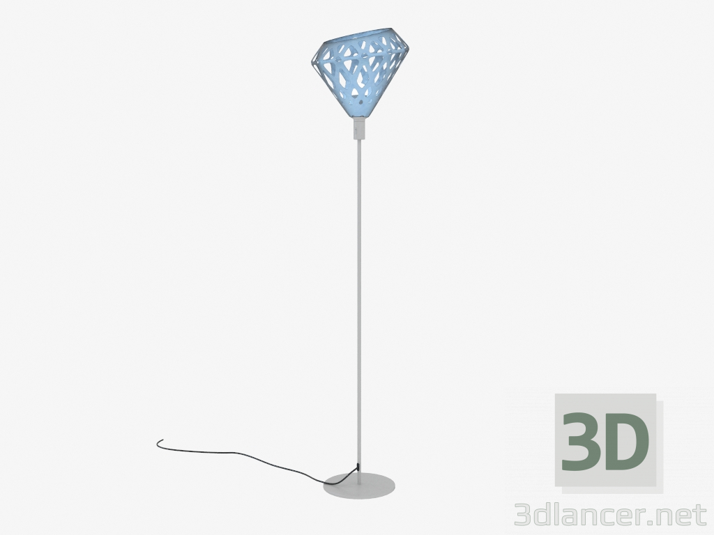 modello 3D Lampada da terra (luce blu) - anteprima
