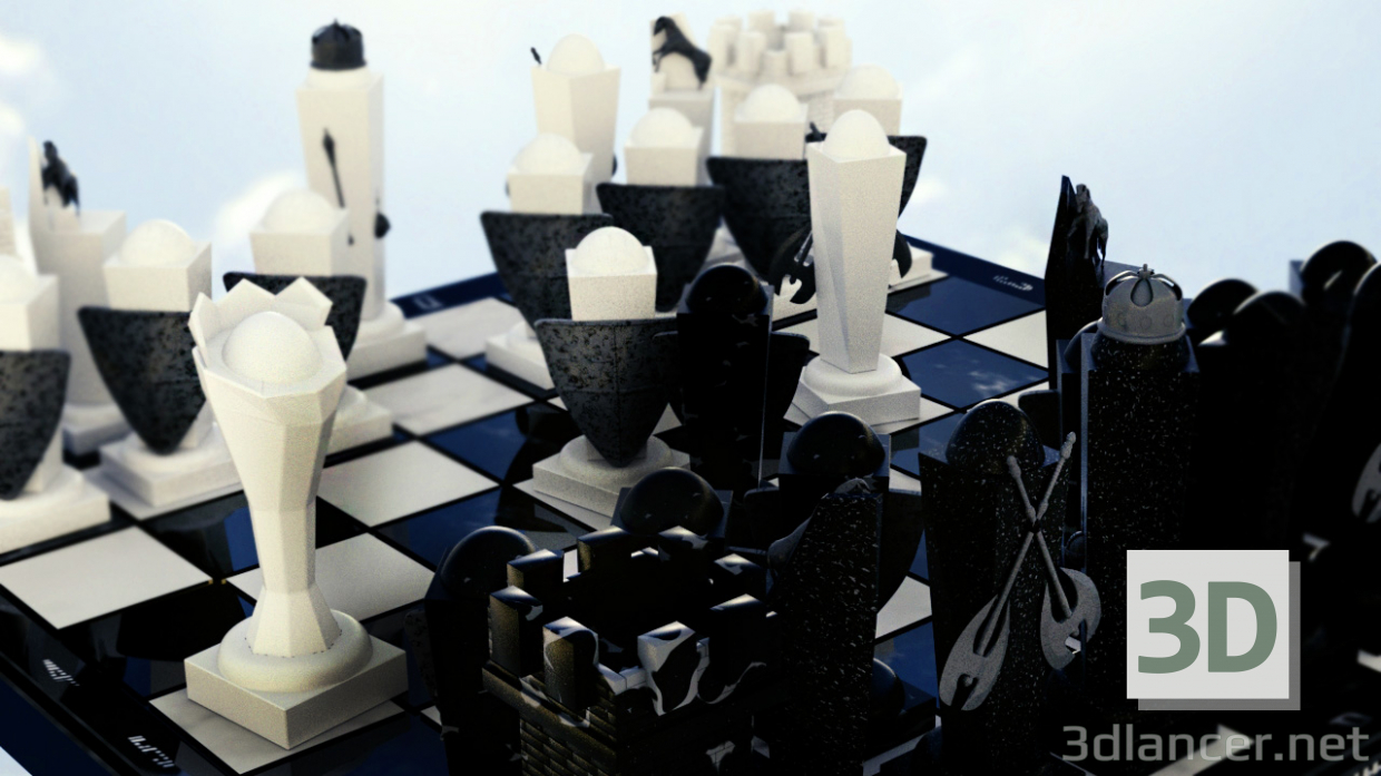 3D Gerçek erkekler için satranç modeli satın - render