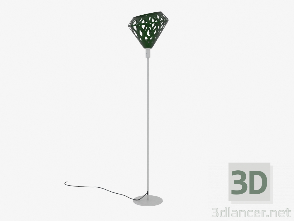 3d model Lámpara de pie (luz verde drk) - vista previa