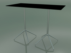 Tavolo rettangolare con doppia base 5746 (H 103 - 69x139 cm, Nero, LU1)