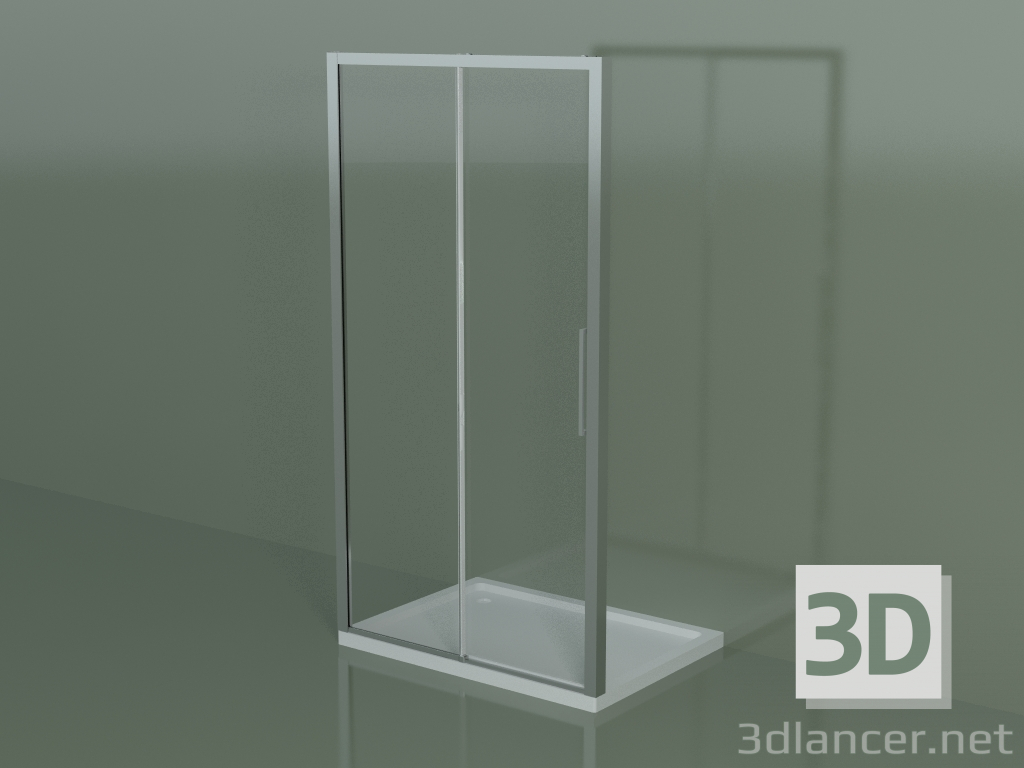 modello 3D Box doccia scorrevole ZN 110, per piatto doccia in nicchia - anteprima