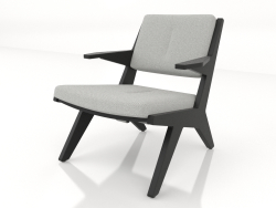 Lounge chair with a wooden frame (black oak)