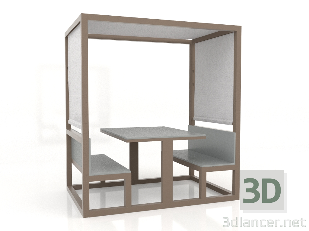 3 डी मॉडल डाइनिंग बूथ (कांस्य) - पूर्वावलोकन