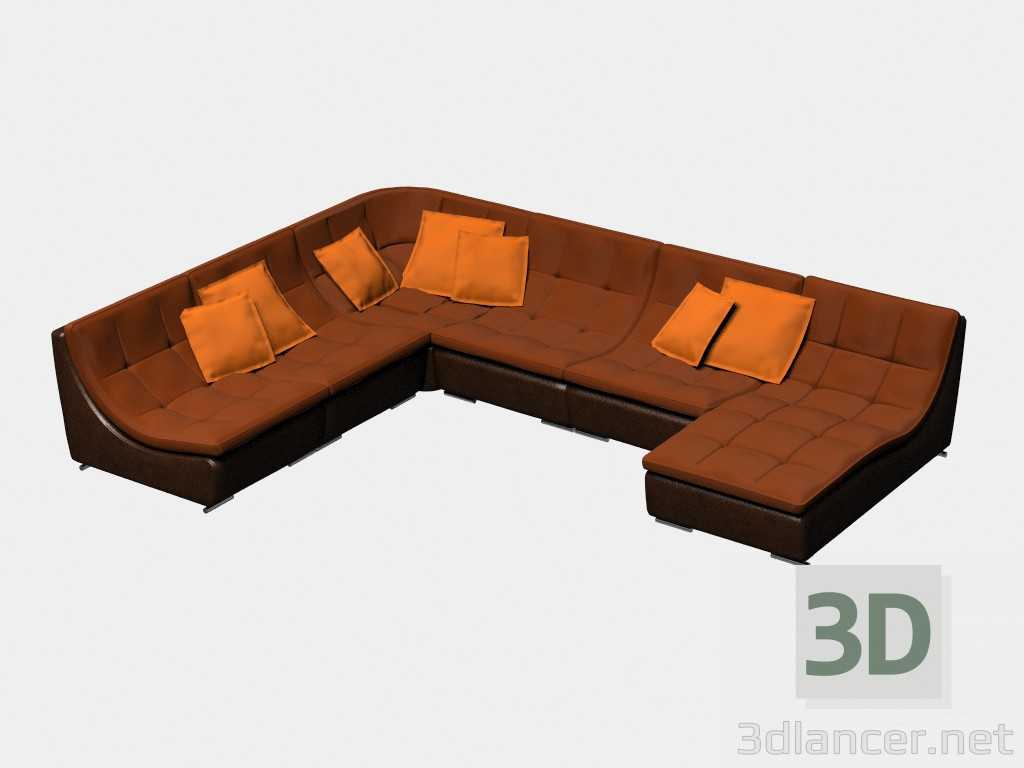 modello 3D divano ad angolo Lawrence - anteprima