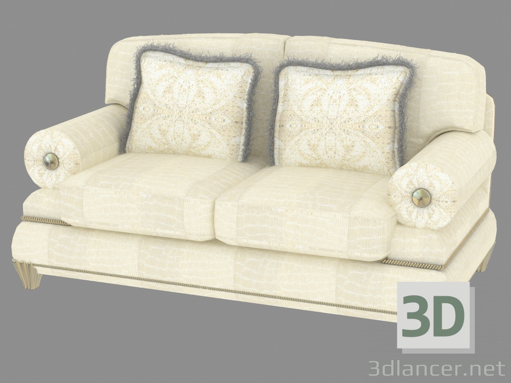 3D Modell Klassisches Doppel-Sofa (T483) - Vorschau
