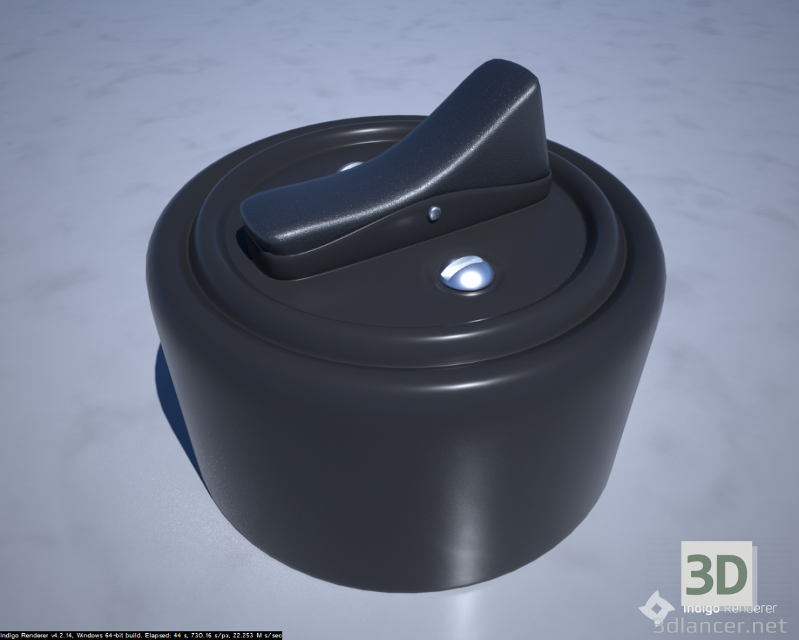 3D Modell Der Schalter ist rund, extern, Ein-Knopf (alte Probe) - Vorschau