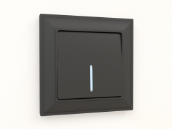 Interruptor de tecla única com luz de fundo (preto fosco)