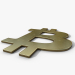 Modelo 3d logotipo dourado do bitcoin - preview